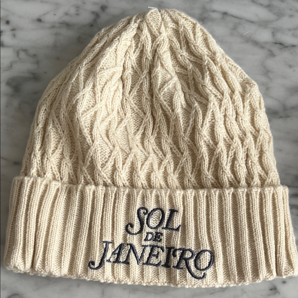 Sol de Janeiro Ivory Cable Knit Beanie